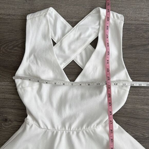 Lulus Going Steady Backless Skater Mini Dress XS White Fit & Flare Bridal Party - Picture 11 of 11